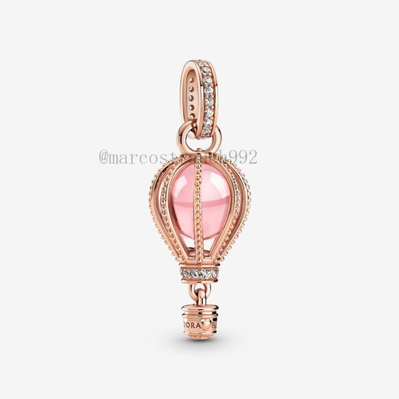 Pandora Sparkling Pink Hot Air Balloon Dangle Charm - Picture 1 of 3